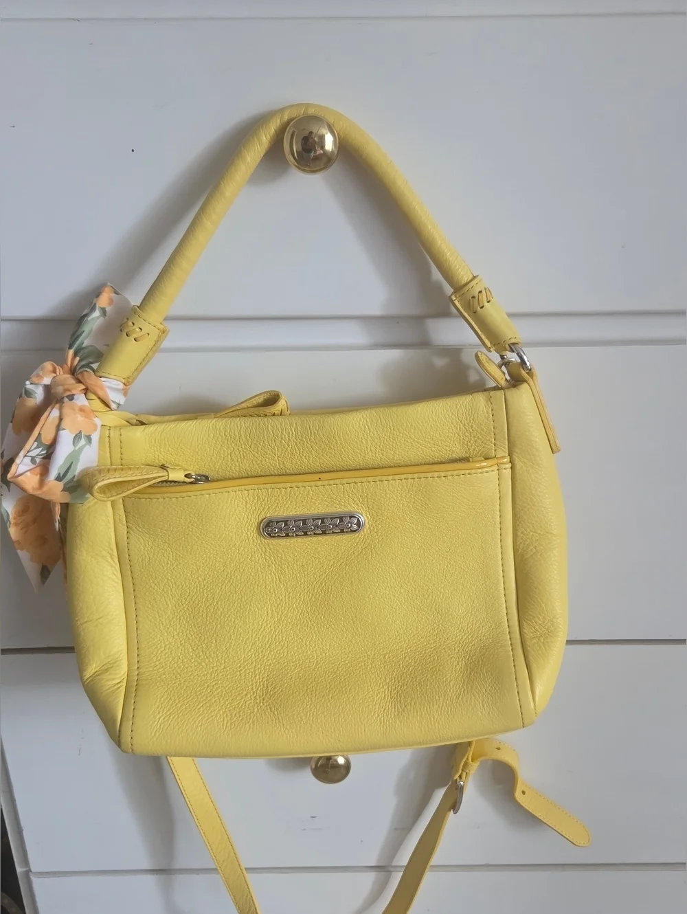 Brighton Yellow Shoulder Bag with Gold Hardware